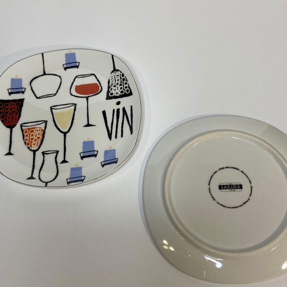 $5 when Bundled with 2 other items. 
SAKURA VIN & FROMAGE, Set of 2 Appy plates - Picture 2 of 6